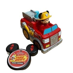 Disney Mickey Mouse Remote Control Fire Truck Fireman Toy Kids Red